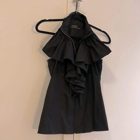 Club Monaco, high neck ruffled sleeveless blouse (XS) - Picture 1 of 3